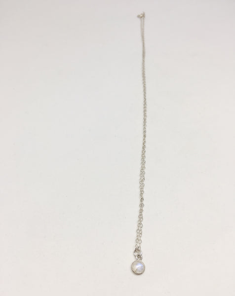 Lucky Stone Sterling Silver Necklace in Moonstone