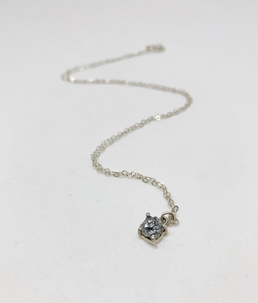 In the Rough Genuine Raw Diamond Sterling Silver Necklace