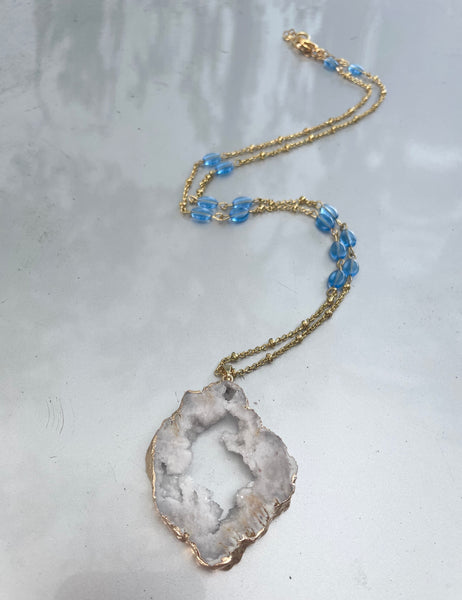 Gorgeous Geodes Necklace in Quartz