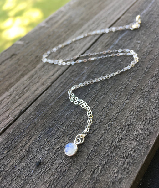 Lucky Stone Sterling Silver Necklace in Moonstone