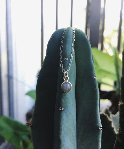 Lucky Stone Sterling Silver Necklace in Labradorite