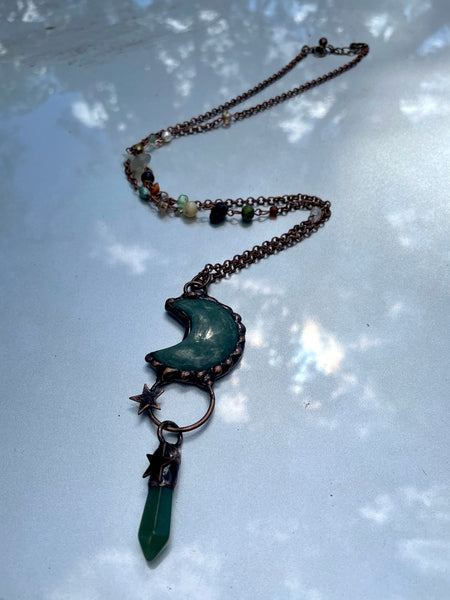 Lunar Love Necklace in Green Aventurine