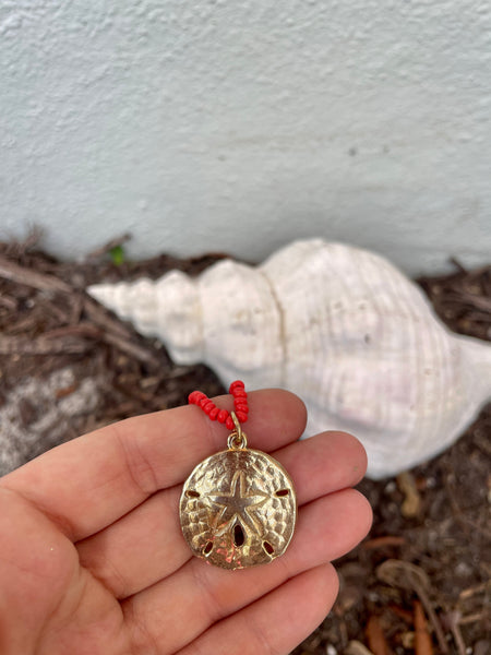 Vintage Style Necklace in Sand Dollar