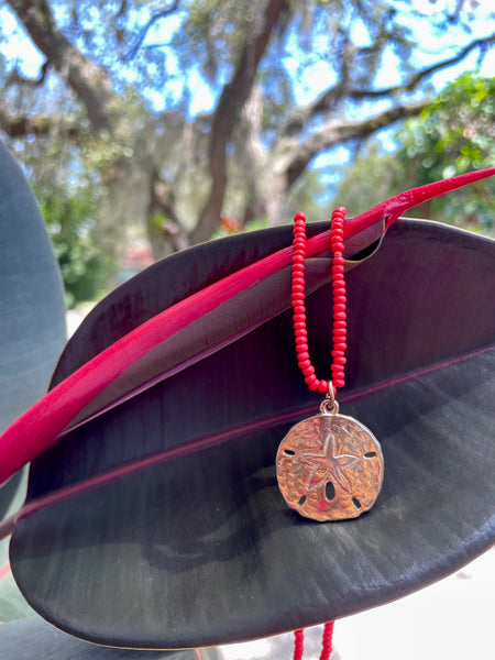Vintage Style Necklace in Sand Dollar