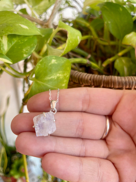 Raw Moonstone Sterling Silver Necklace