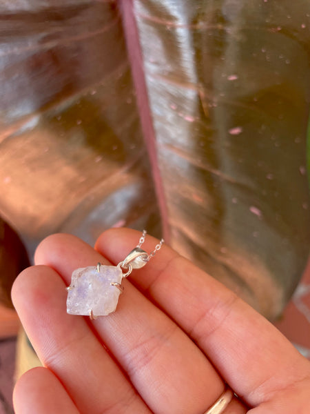 Raw Moonstone Sterling Silver Necklace